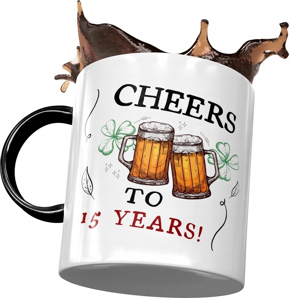 Fekete Bögre Születésnapra 15 15. 15. Ajándék Nyomtatott Fotóval