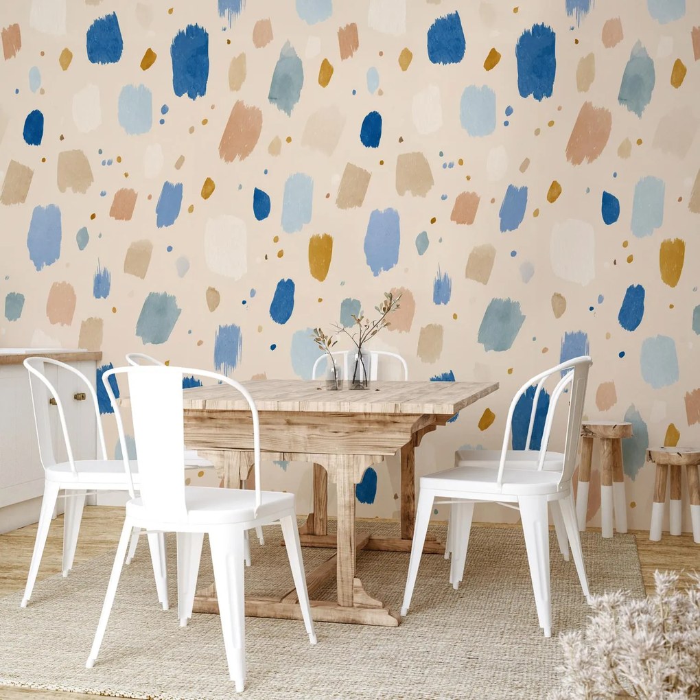 Fotótapéta - Kék-bézs foltok (147x102 cm)