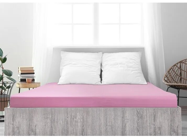 4Home Ideal jersey lepedő rózsaszín, 100 x 200 cm