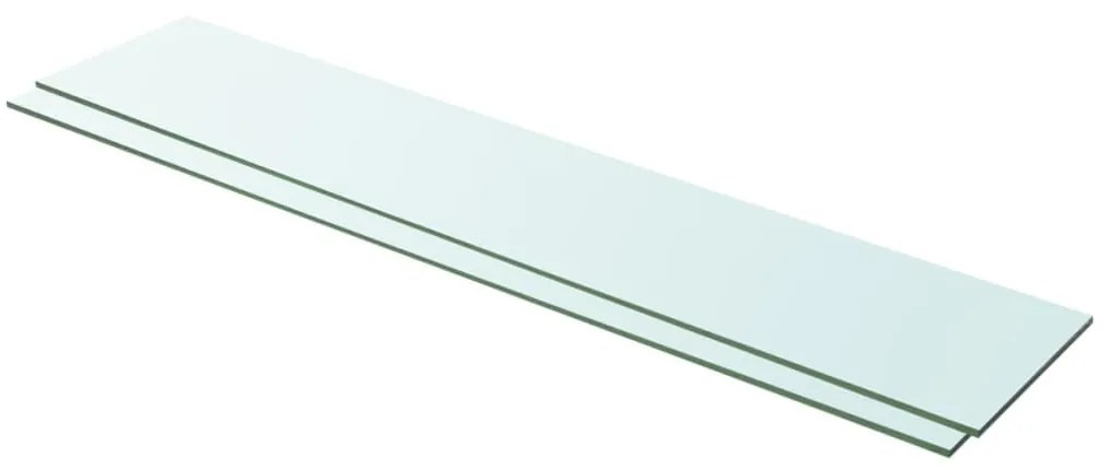 2 db átlátszó üveg paneles polc 100 x 20 cm
