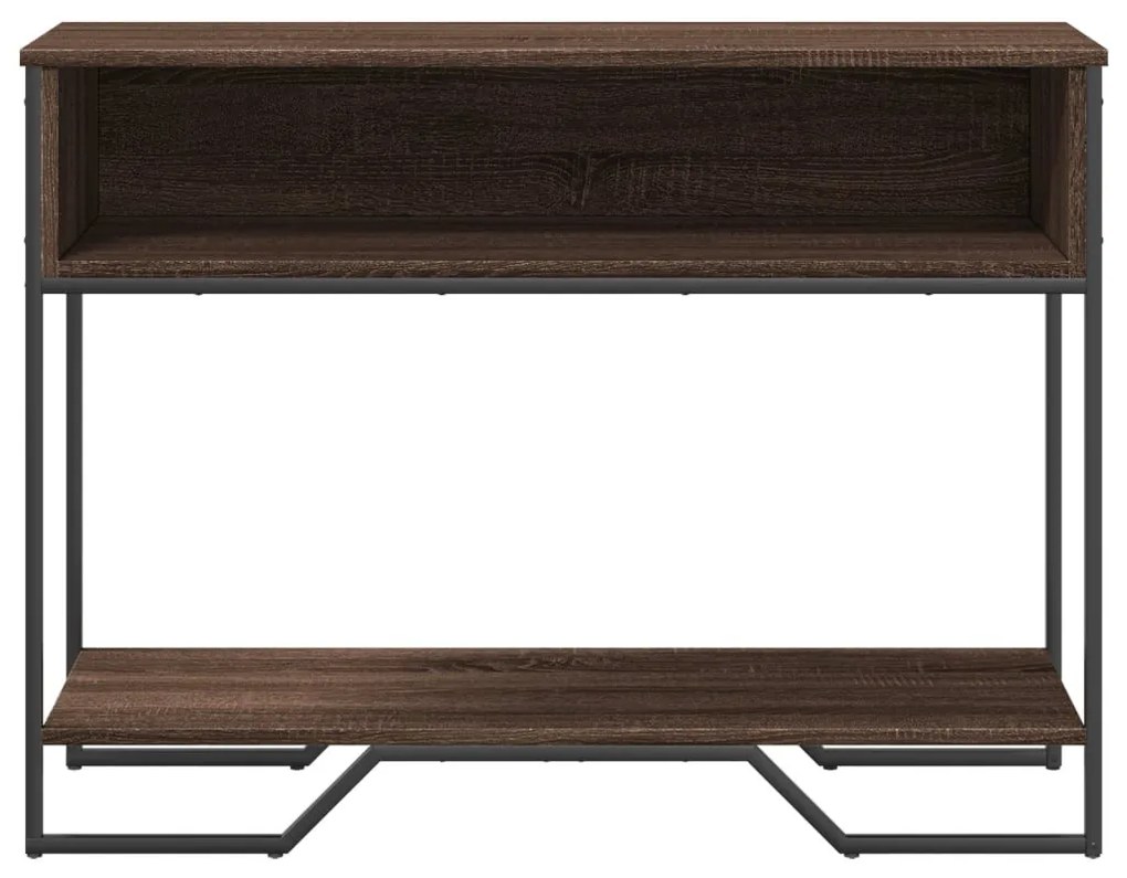 barna tölgyszínű szerelt fa dohányzóasztal 100x35x74,5 cm