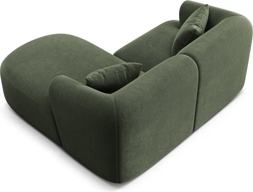 Zöld bársony sarokkanapé (jobb oldali-heverő résszel) Campi – Cosmopolitan Design