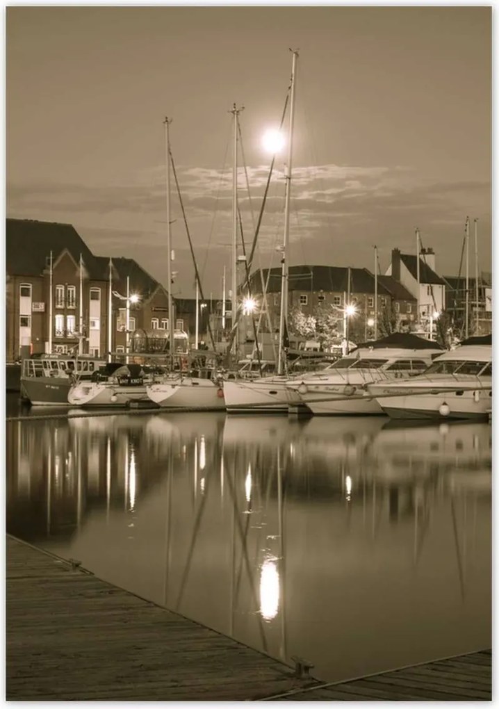 Poszterek 70x100 Kikötő-Fotó szépia