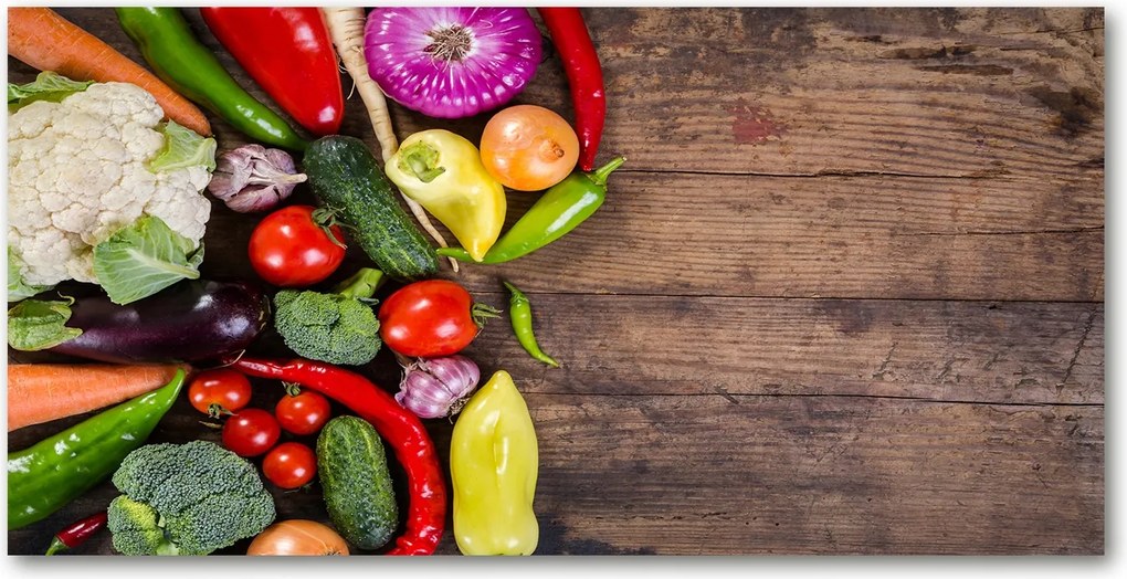 Fotótapéta falra edzett üveg Zöldségek 140x70