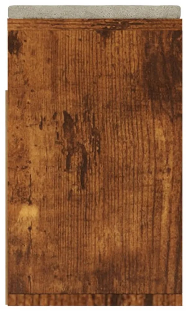 füstölt tölgy színű cipőtároló pad párnával 104 x 30 x 49 cm