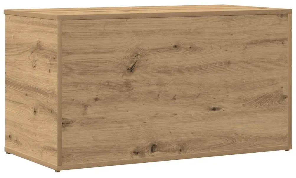 kézműves tölgy színű szerelt fa tárolóláda 84 x 42 x 46 cm