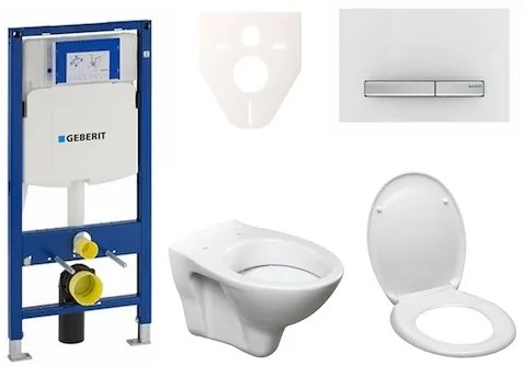 Fali WC szett Geberit előtétfalas szereléshez + Ceramia S-Line Pro WC 111.300.00.5ND8