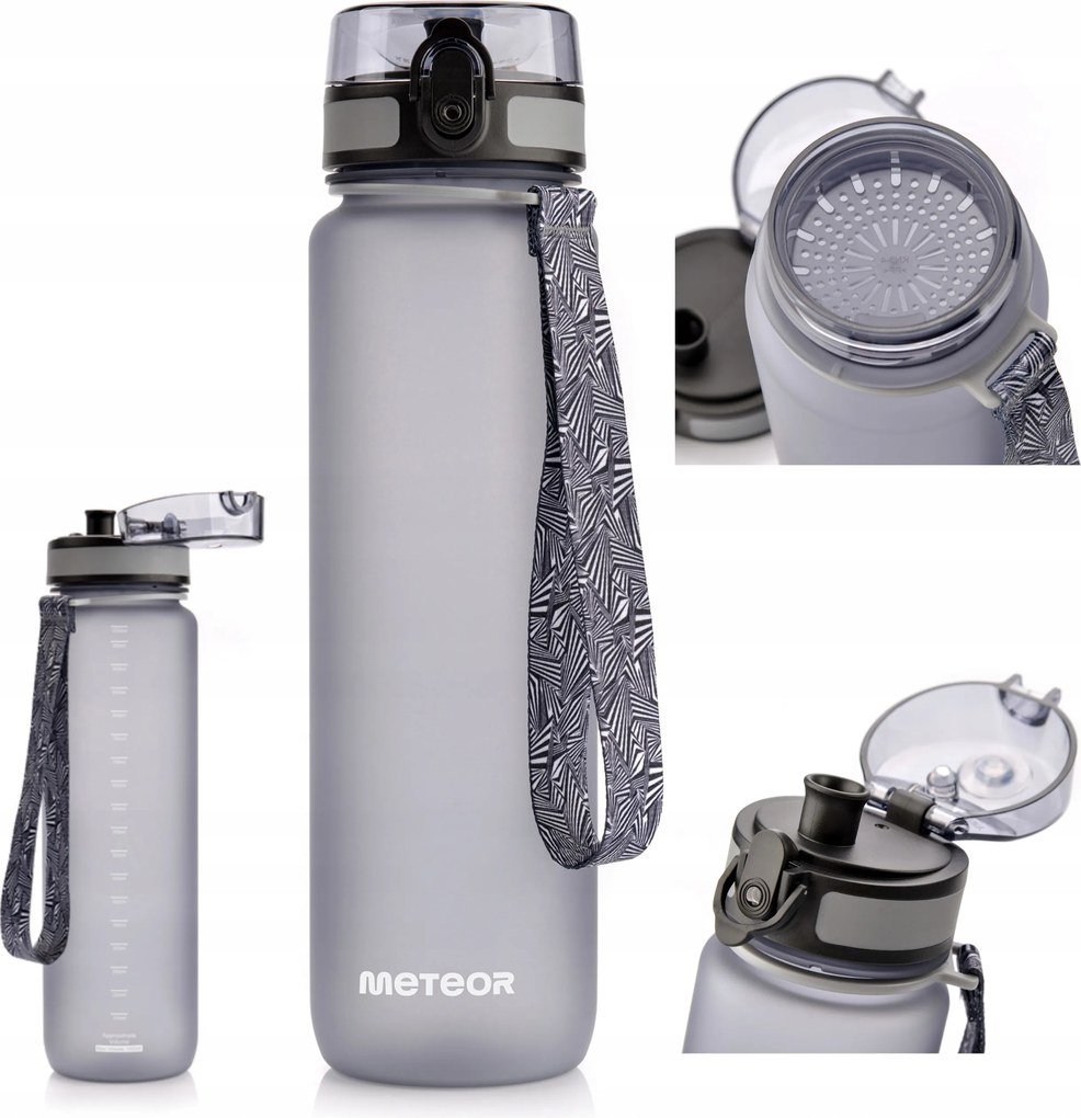 Sport kulacs 1000 ML Szürke Szűrővel és Meteor zárral