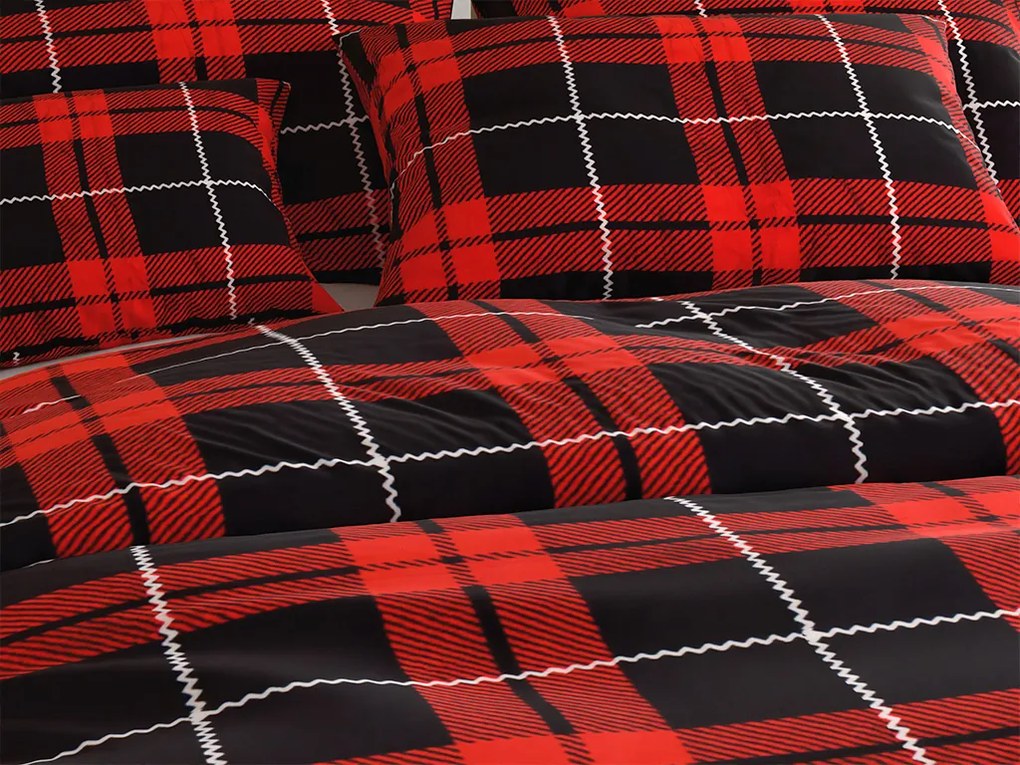 Mikroplüss ágyneműhuzat ALBURY piros Ágyneműhuzat mérete: 70 x 90 cm | 140 x 220 cm