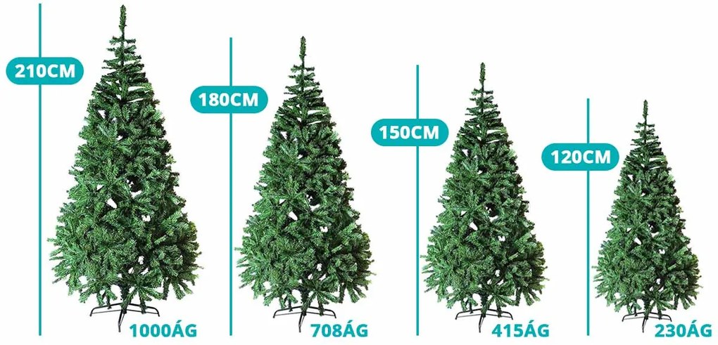 Nordmann műfenyő fém talppal, 4 méretben-180 cm