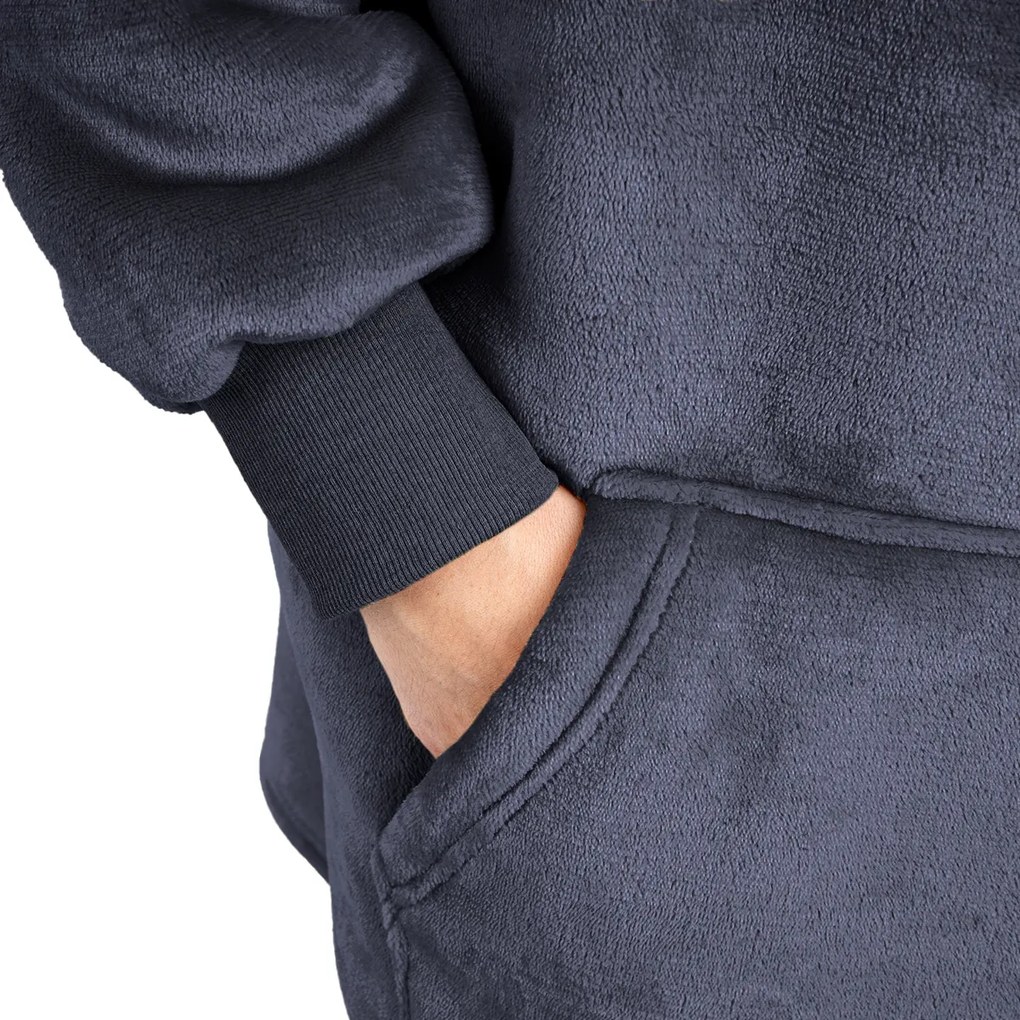 4Home Antracit mikroplüss gyapjú hatású takarópulóver, uni S - gyerek