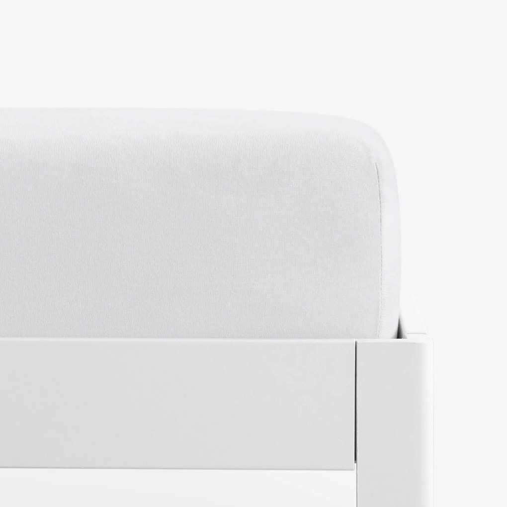 Goldea jersey gumis lepedő - fehér 140 x 200 cm