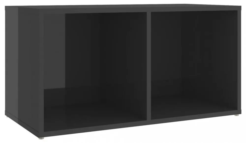 2 db magasfényű szürke szerelt fa TV-szekrény 72 x 35 x 36,5 cm
