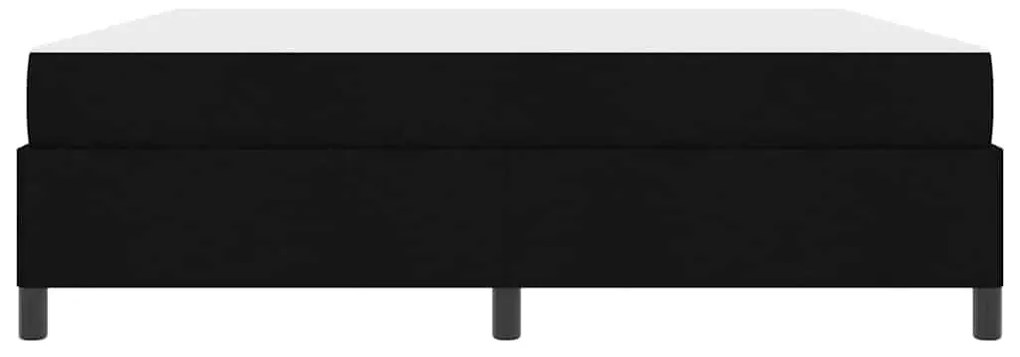 Boxrugós ágy Fekete és fekete 180 x 200 cm Textil és mérnöki fa
