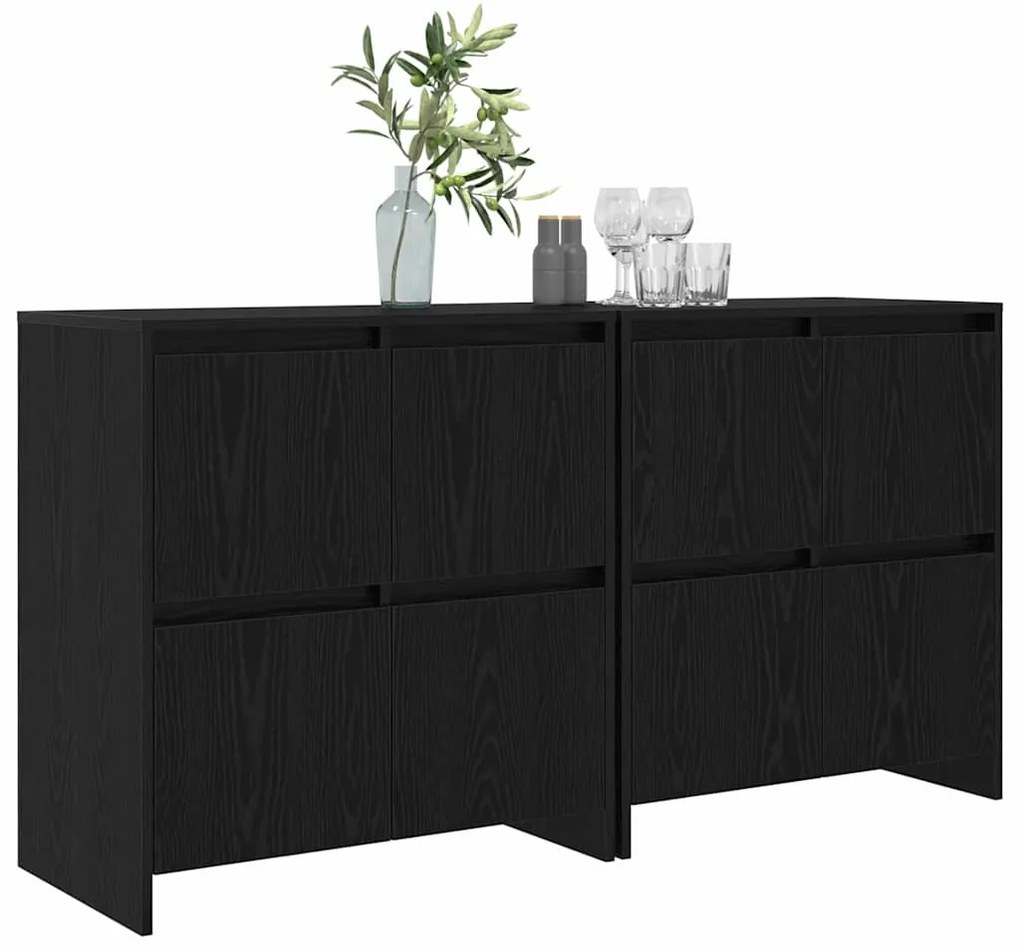 Oldalszekrények 2 pcs Musta tammi 70 x 41 x 75 cm Faanyag