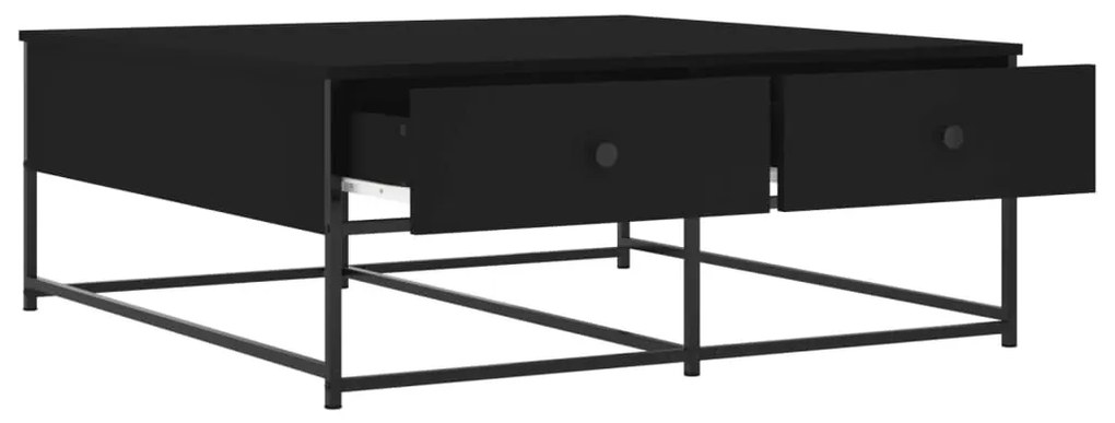 Fekete szerelt fa dohányzóasztal 100 x 99 x 40 cm