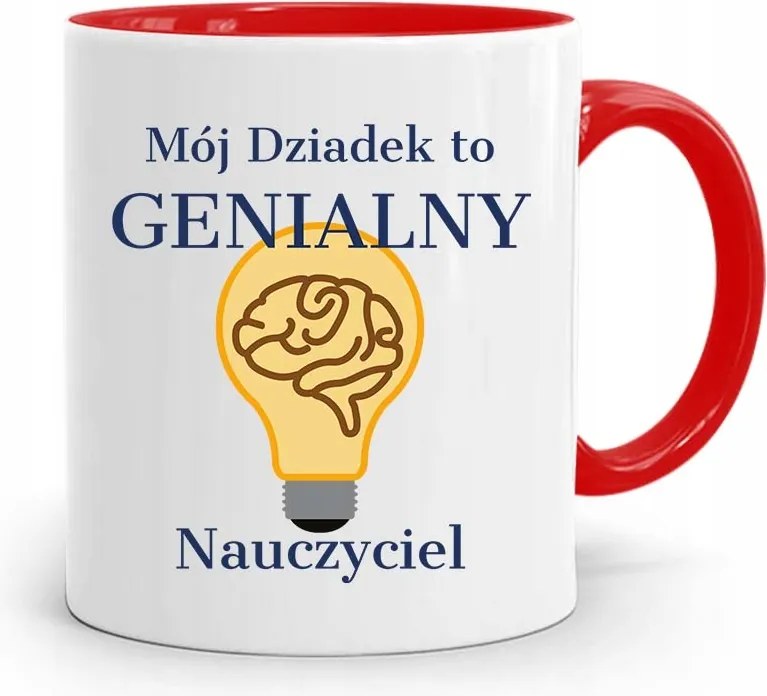 Piros Bögre Nagypapának Zseniális Tanár nyomott mintával