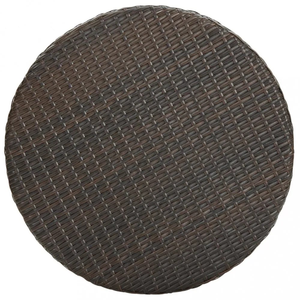barna polyrattan kerti asztal 75,5 x 106 cm