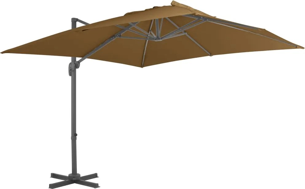 vidaXL tópszínű konzolos kerti napernyő alumíniumrúddal 300 x 300 cm