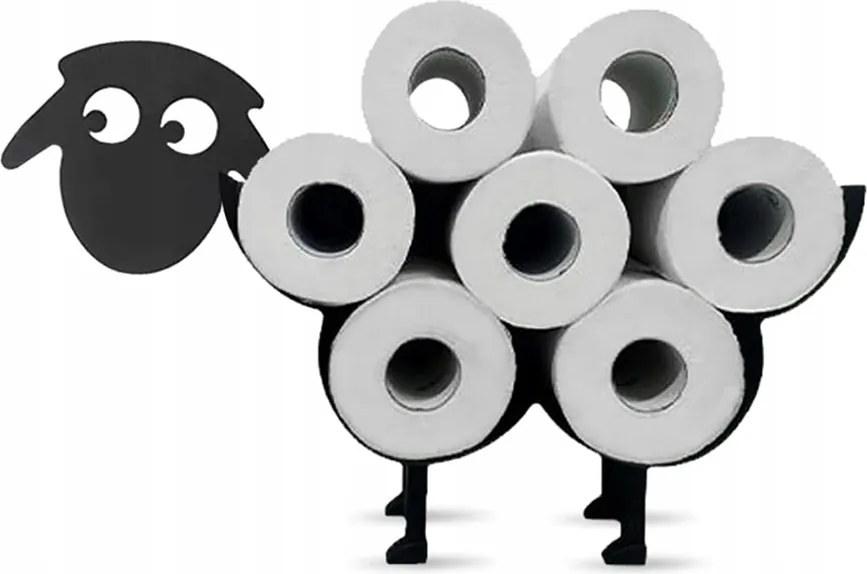 Wc-papír Tartó Állvány Bárány Kos Fekete Fém Több Tekercs