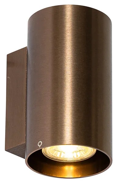 Modern fali lámpa sötét bronz kerek 2-lámpás - Sandy