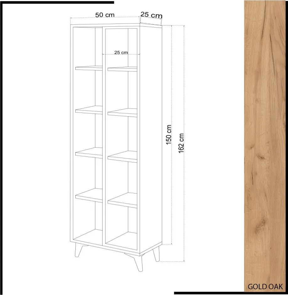 Enzamu könyvespolc, 50 cm