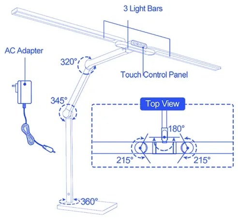 Brilagi-LED Dimmelhető érintésvezérlésű asztali lámpa VARIO LED/24W/230V 3000-6500K fehér