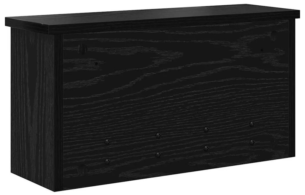 Fali Kabáthorog polcokkal Musta tammi 50 x 16 x 26 cm Faanyag