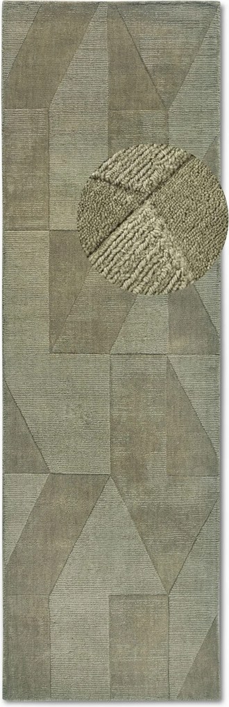 Futószőnyeg folyosóra 80x250cm, zöld modern 3D minta