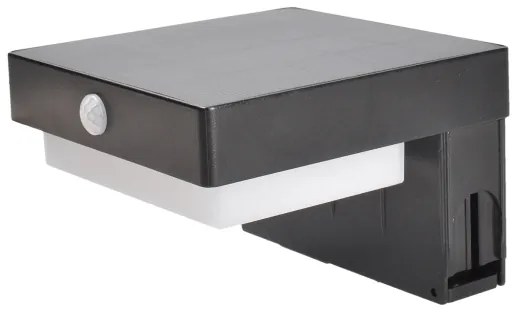 Solight WO7202 - Palermo LED napelemes lámpa szenzorral, 5W, 2000mAh, IP54, feke