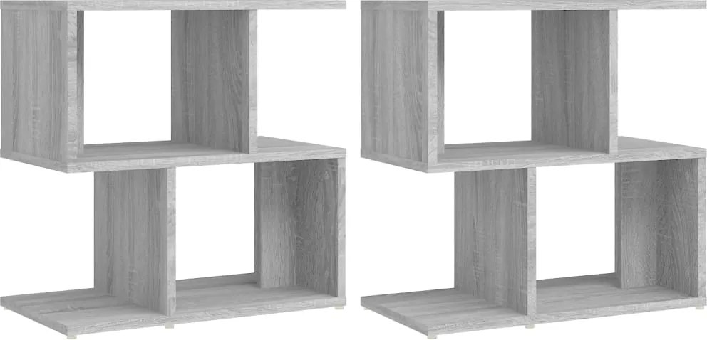 vidaXL 2 db szürke sonoma színű fa éjjeliszekrény 50 x 30 x 51,5 cm