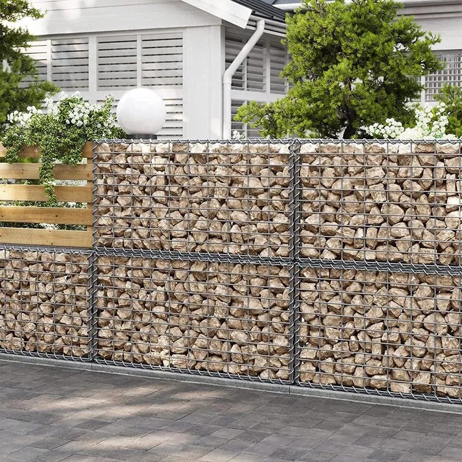 Gabion kosár, horganyzott fém gabion kőkosár, 100×50×30 cm, 5×10 cm-es hálóval