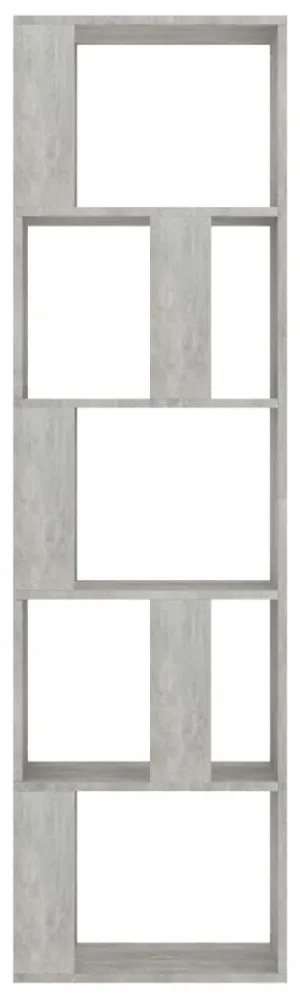 betonszürke szerelt fa könyvszekrény/térelválasztó 45x24x159 cm