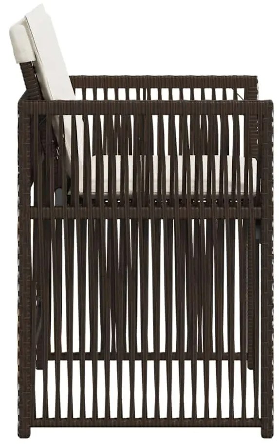 4 db barna polyrattan kerti szék párnával