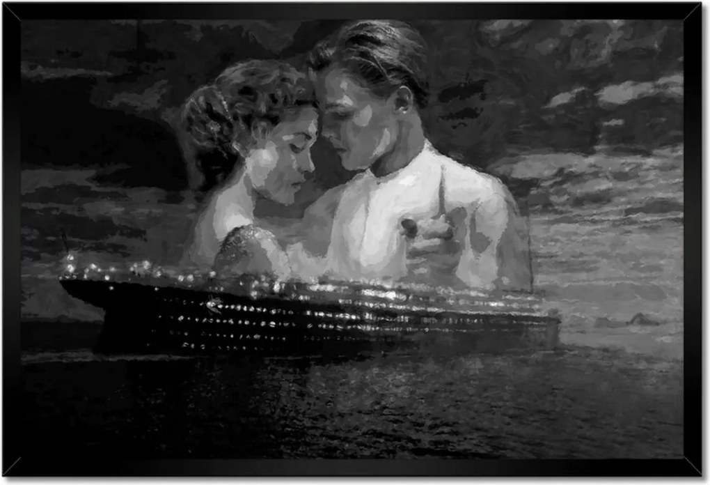 Poszter keretben 60x40 Titanic Fekete-fehér
