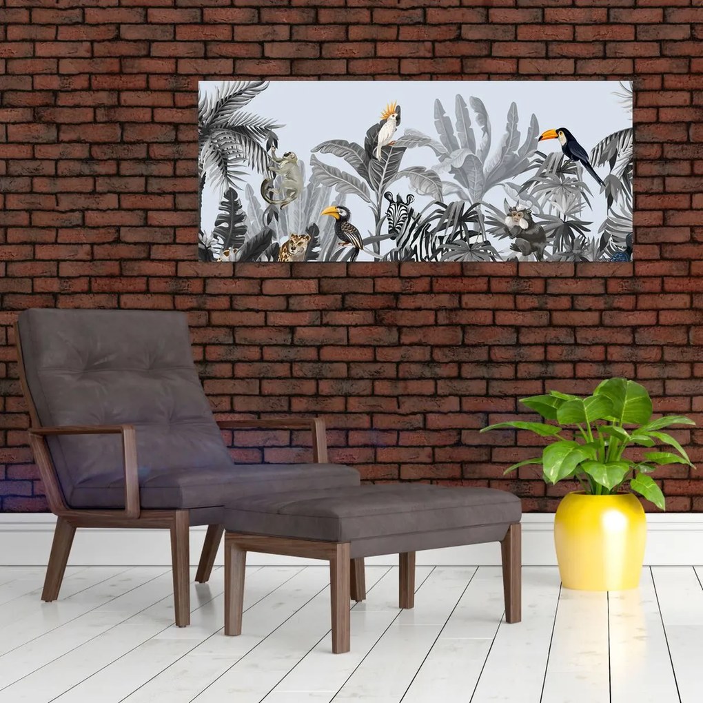 Kép - Illusztrált dzsungel (120x50 cm)