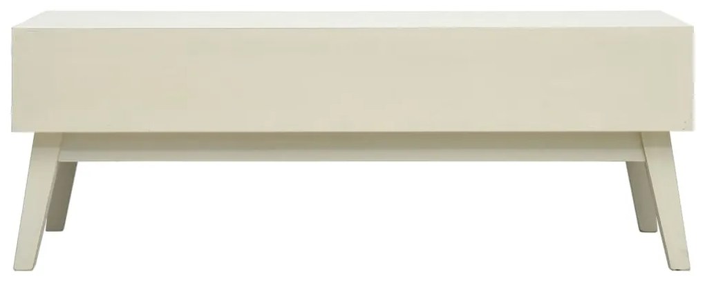 Szürke 2 fiókos faragott fa dohányzóasztal 110 x 50 x 40 cm