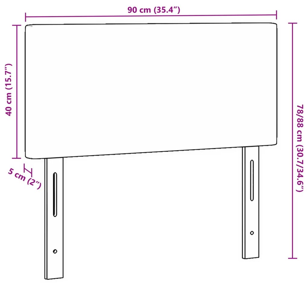 LED ágytámla LED -es lámpákkal Szürke zöld 90 cm szövet