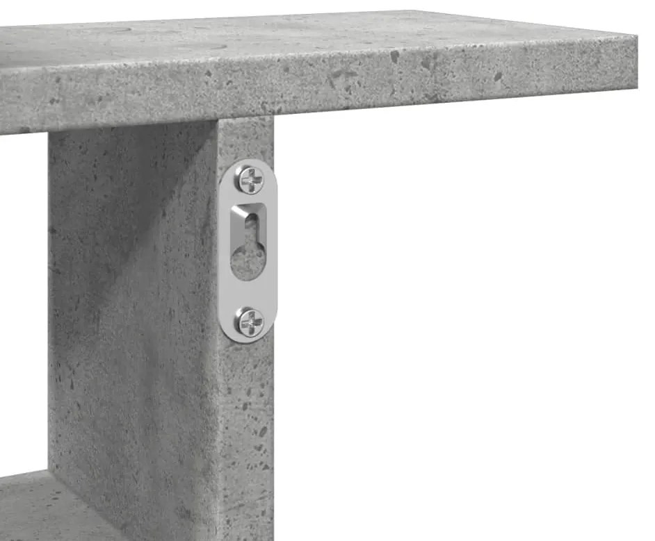 2 db betonszürke szerelt fa fali polc 38 x 12 x 38 cm