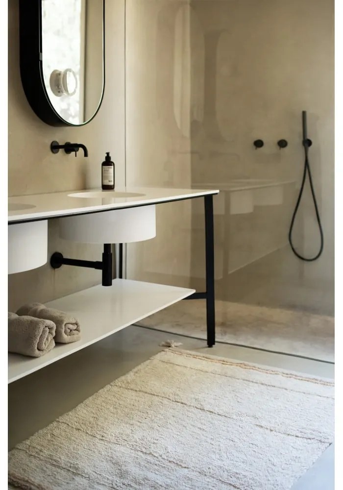 Krémszínű mosható kézi szövésű pamut szőnyeg 90x130 cm Bloom Natural – Lorena Canals