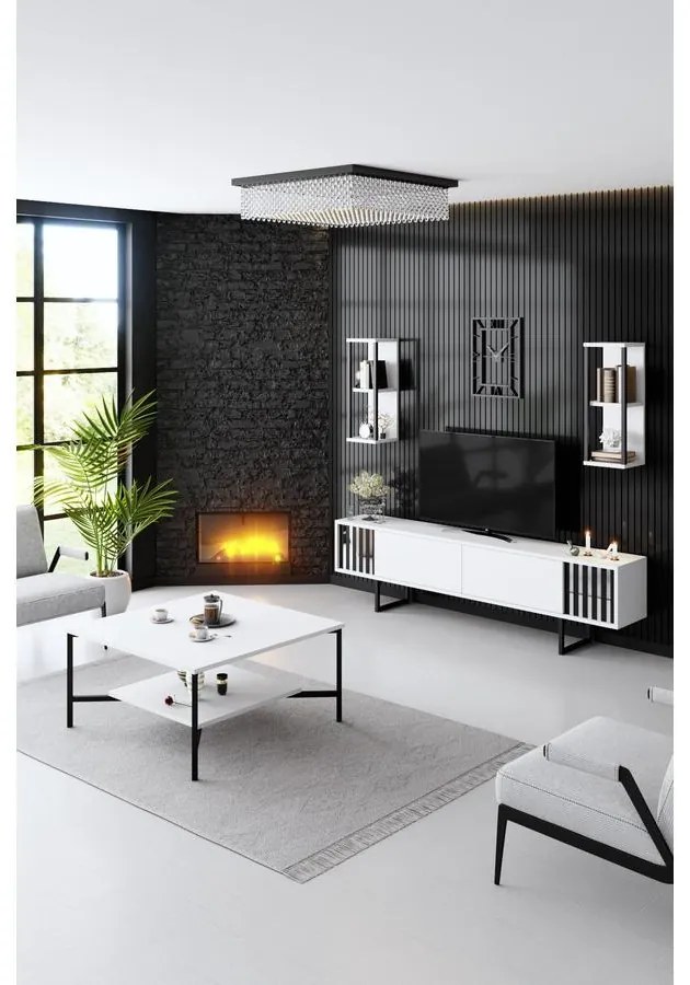 TV szekrény Chrome Line - White, Black