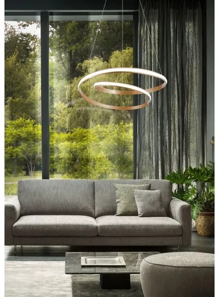 Redo 01-1891 - LED dimmelhető csillár kábellel TORSION LED/35W/230V, átm. 75 cm, bronz