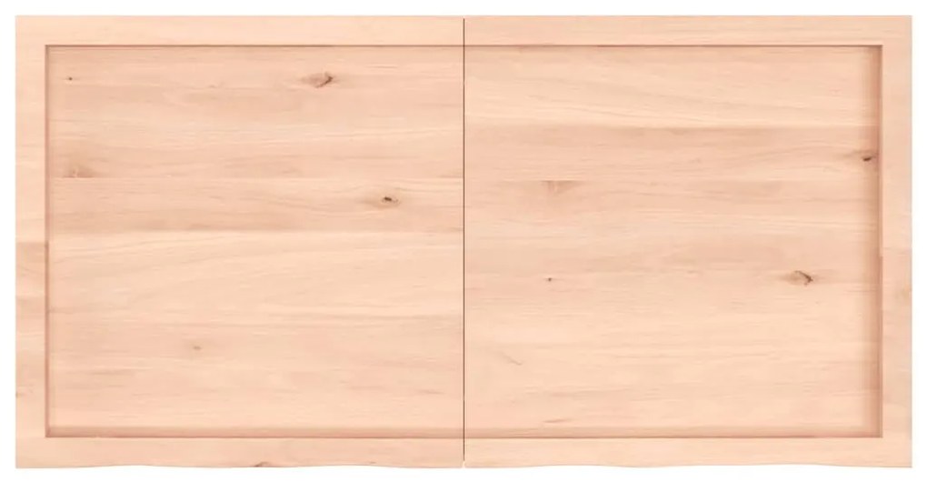 kezeletlen tömör tölgyfa fali polc 120x60x(2-4) cm