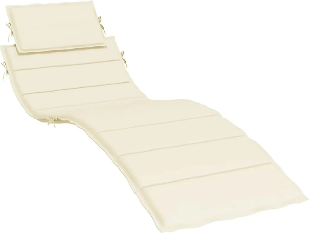 vidaXL krémszínű oxford szövet napozóágy párna 186x58x4 cm