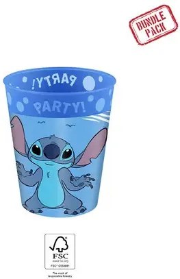 Disney Lilo és Stitch, A csillagkutya Angel micro prémium műanyag pohár szett 4 db-os 250 ml