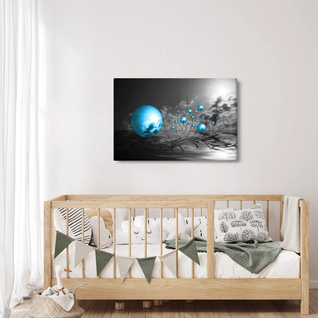 Sötétkék gömbök képe (90x60 cm)