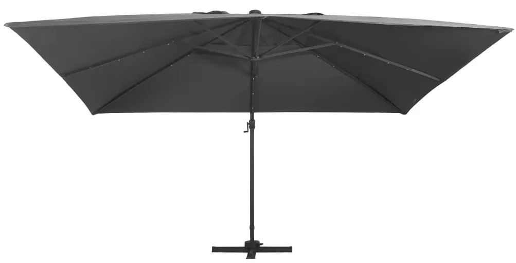 vidaXL antracit konzolos napernyő LED-del/alumínium rúddal 400x300 cm