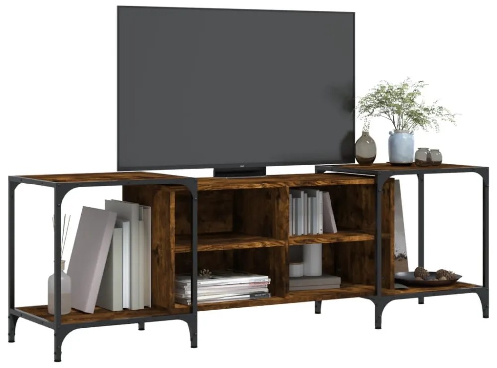 füstös tölgy színű szerelt fa TV-szekrény 153 x 37 x 50 cm