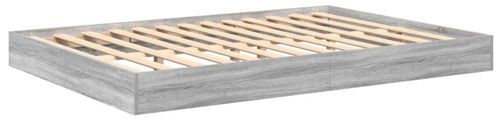 vidaXL Könyvespolcos Ágy tárolóval Szürke sonoma 160 x 200 cm Faanyag