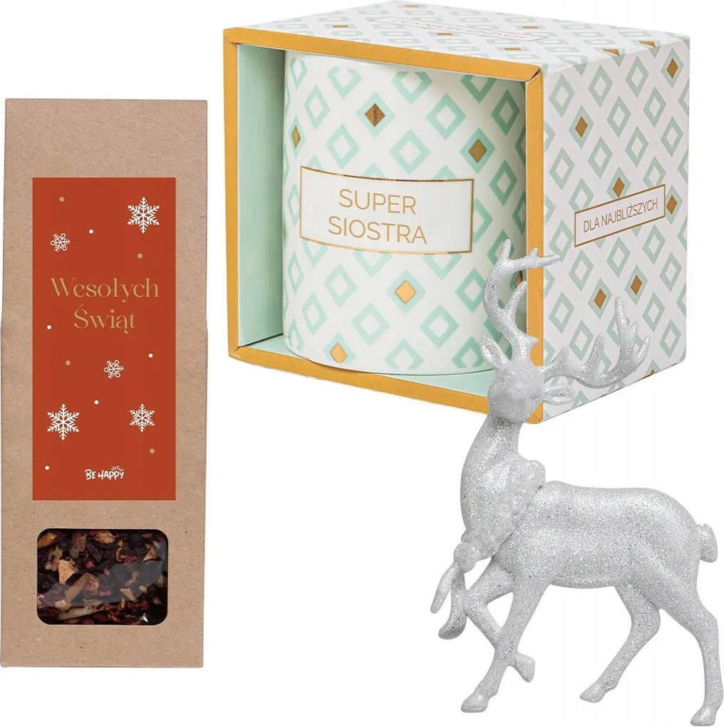 Teás ajándék szett Nővérnek Karácsonyra bögre gömb